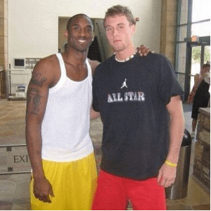 Kobe Bryant With the creator of vert shock program Adam Folker