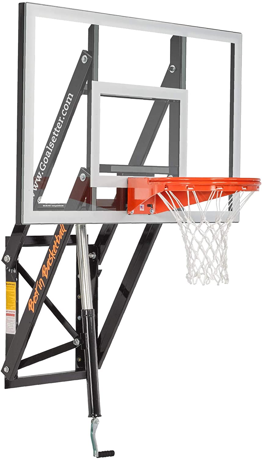 Goalsetter Adjustable Glass Backboard Wall Mounted Basketball Goal